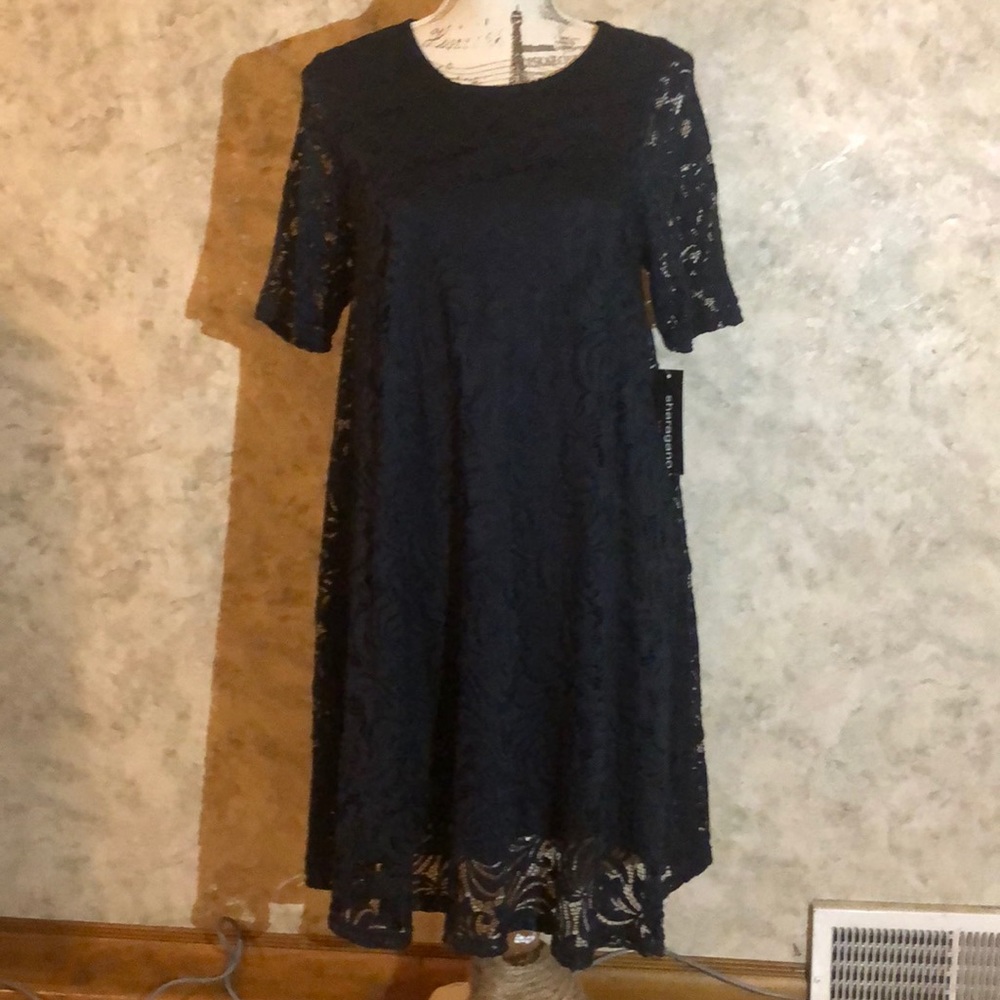 Sharagano* Black Lace Dress